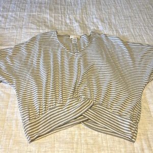 Grey/white striped shirt